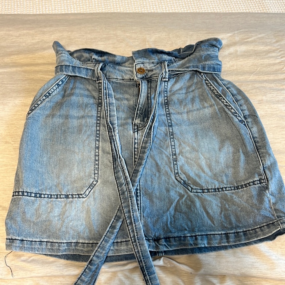 Free people paperbag jean skirt